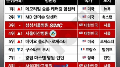 미국 뉴스위크 선정 2026년 세계 최고 암병원 순위