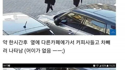 무개념 카페 주차녀