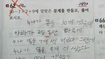누나가 똥을 30개 쌌는데