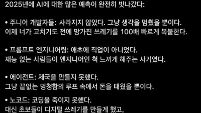 2025년 ai 관련 예상은 거의 다 뻥으로 드러났다