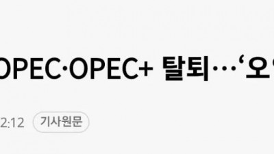 속보) 아랍에미리트(UAE), OPEC(석유수출기구) 탈퇴